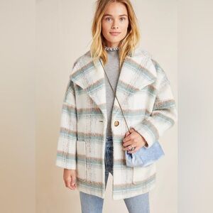 NWT Anthropologie Elsa Plaid Coat 2XL